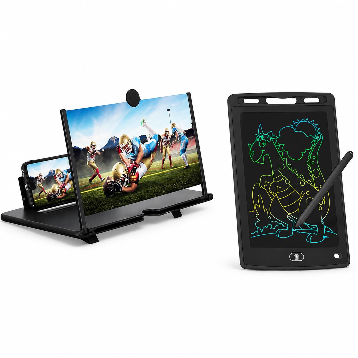 12" Screen Magnifier,3D HD Mobile Phone Magnifier Projector Screen Enlarger for Movies, Videos, and Gaming,Foldable Cell Phone Stand with Screen Amplifier,Gifts for Mom Dad(Magnifier, Written Tablet)-image-8