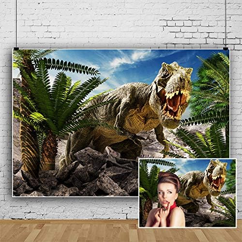 Miniatura 3 de Telones de fondo de fotografía de dinosaurios 3D, vinilo Yeele de 9 x 6 pies, tiranosaurio de parque, fondo fotográfico, accesorios de estudio,