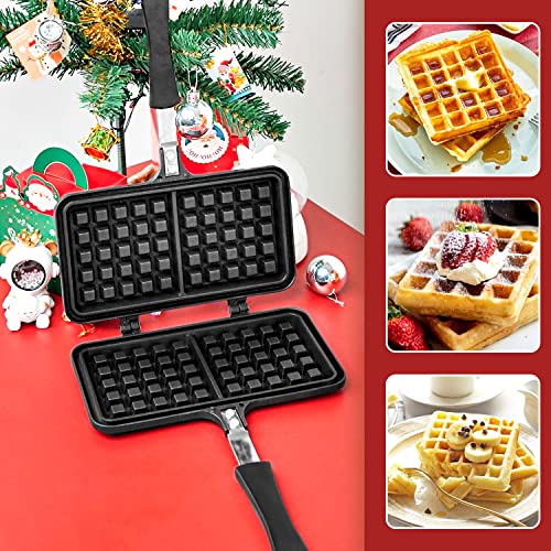 Waffle Maker Crepe Maker Waffle Iron Nonstick Egg Waffle Pizzelle Maker Homemade Breakfast, Gas Stove #TOP2