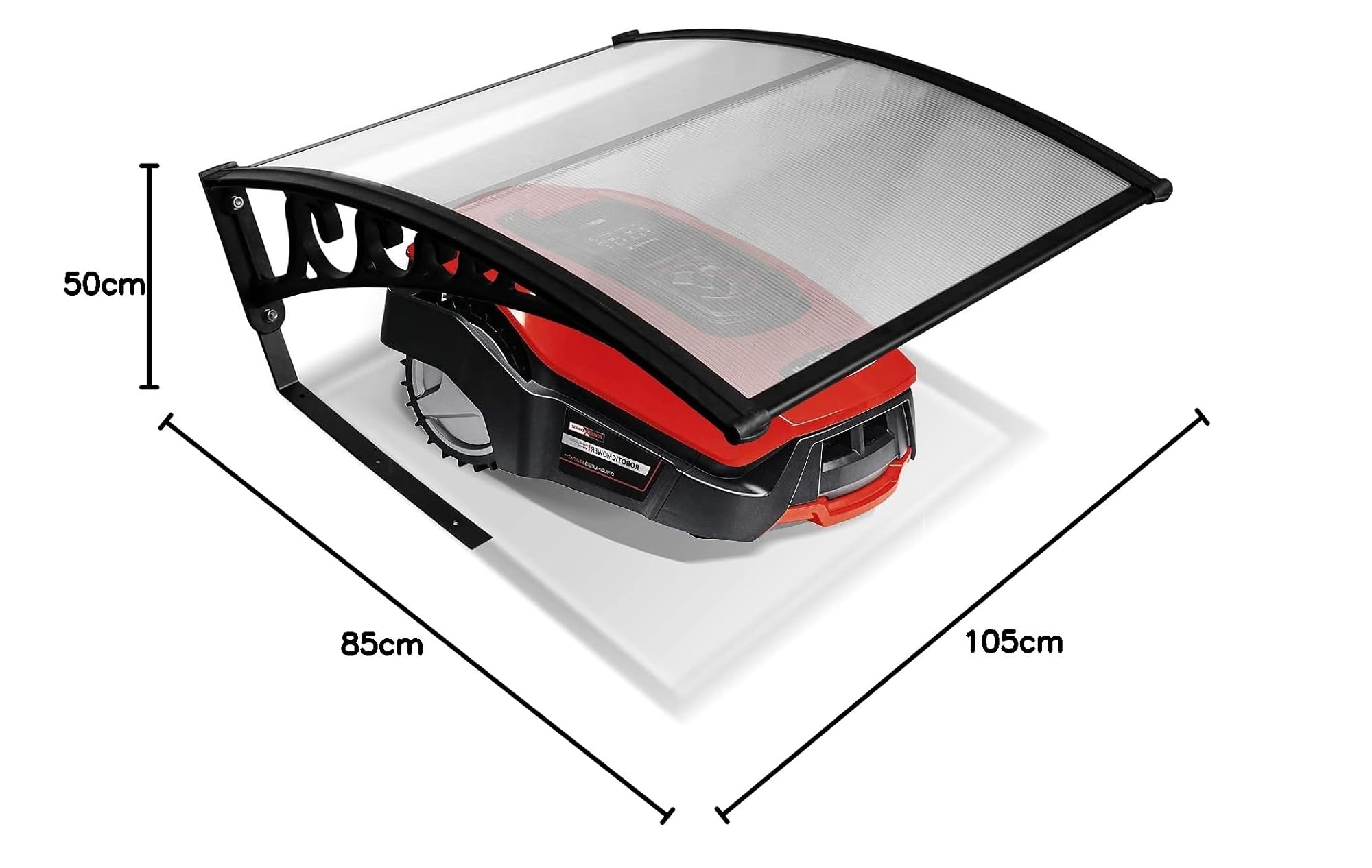 Abri Robot Tondeuse 105 x 85 x 45 cm - Garage Résistant aux Intempéries pour Tondeuse Automatique avec Toit