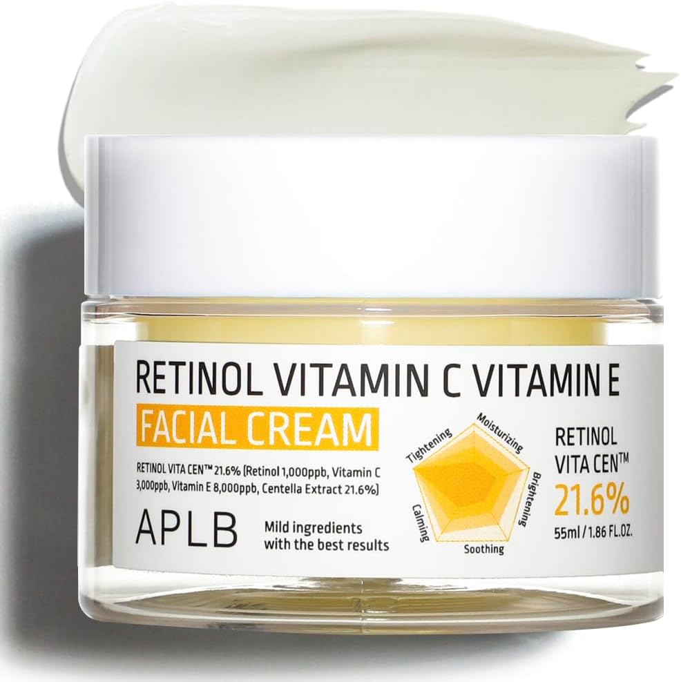 Retinol Vitamin C Vitamin E Facial Cream | RETINOL VITA CENโข 21.6% 1.86 FL.OZ/Korean Skincare, Deep hydration, Retinol, Revitalize for gentle and improve skin texture