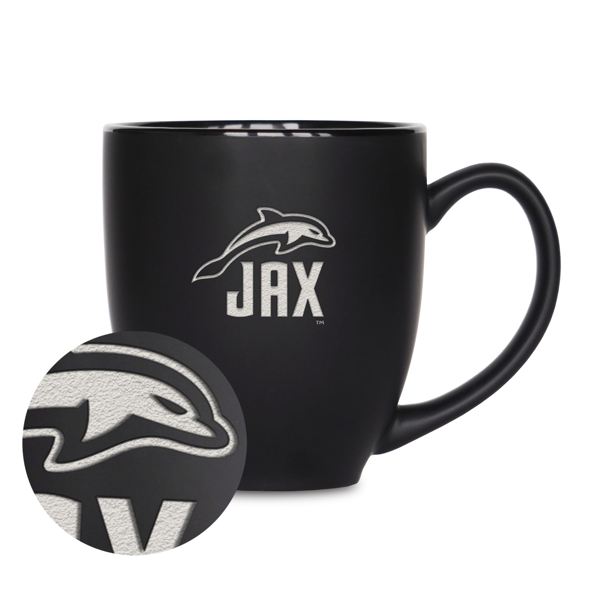 Tasse Jacksonville Dolphins de Rico Industries en céramique noire pour boisson chaude