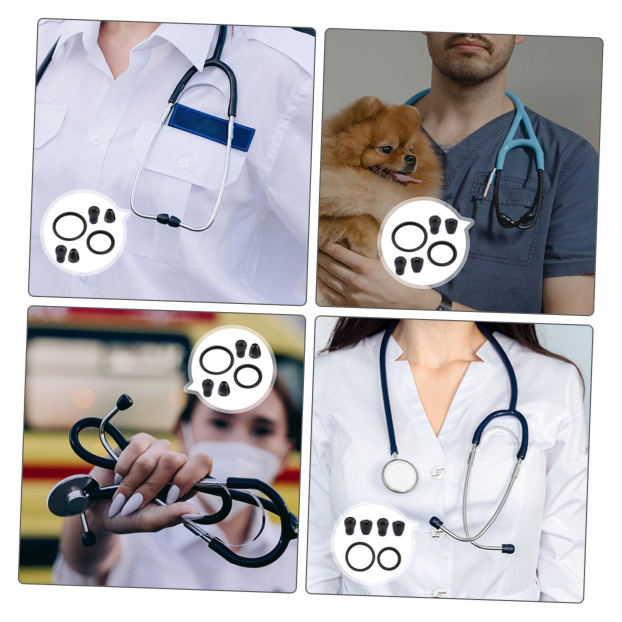 SOLUSTRE Akcesoria Osłona Dzwonka Membrany Akcesoria Medyczne Zestaw Akcesoriów Pediatrycznych Akcesoria Kardiologiczne Małe Osłony Części Medyczne Części Zamienne Do