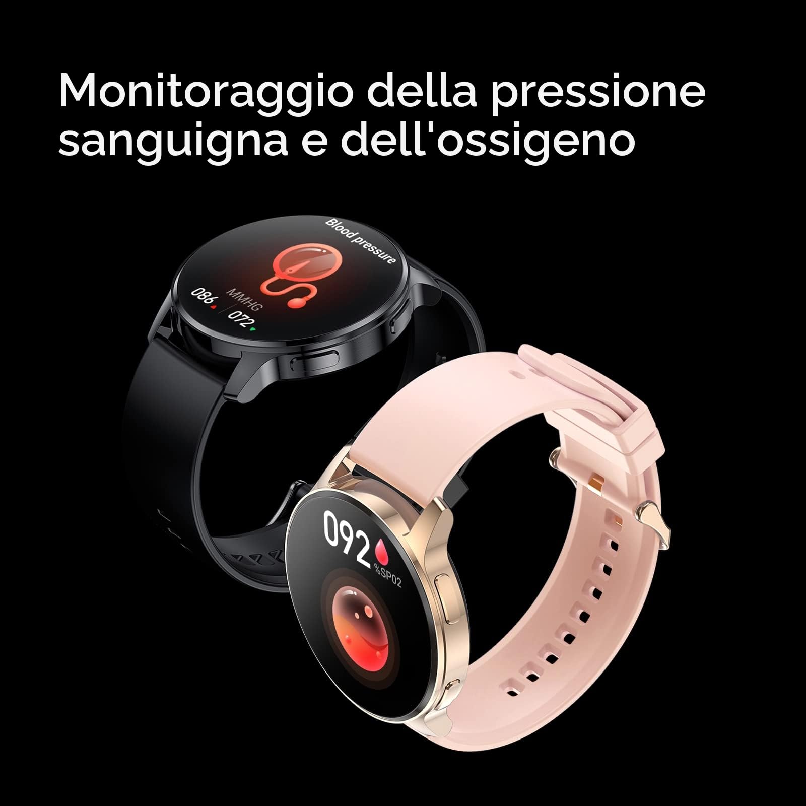 Orologio Smartwatch Donna Uomo Chiamate Rotondo con 360 * 360 Risoluzione IP67 Impermeabile 20 Sport APP Notifica Promemoria per Android iPhone