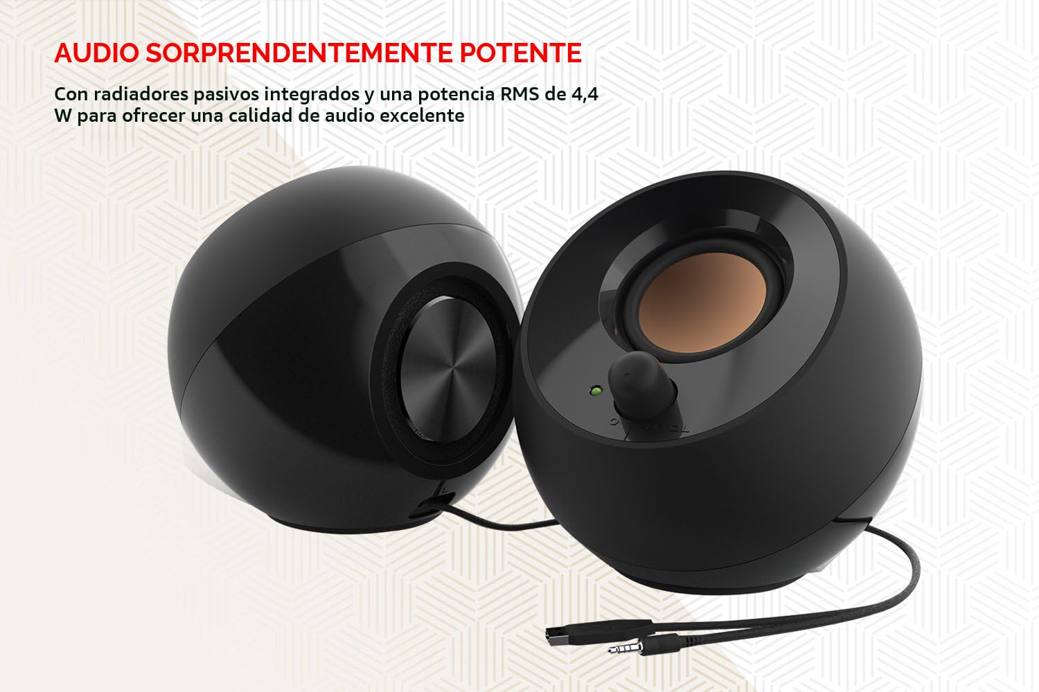 ALTAVOCES CREATIVE PEBBLE 2.0 JACK3.5MM NEGRO - miniatura 4