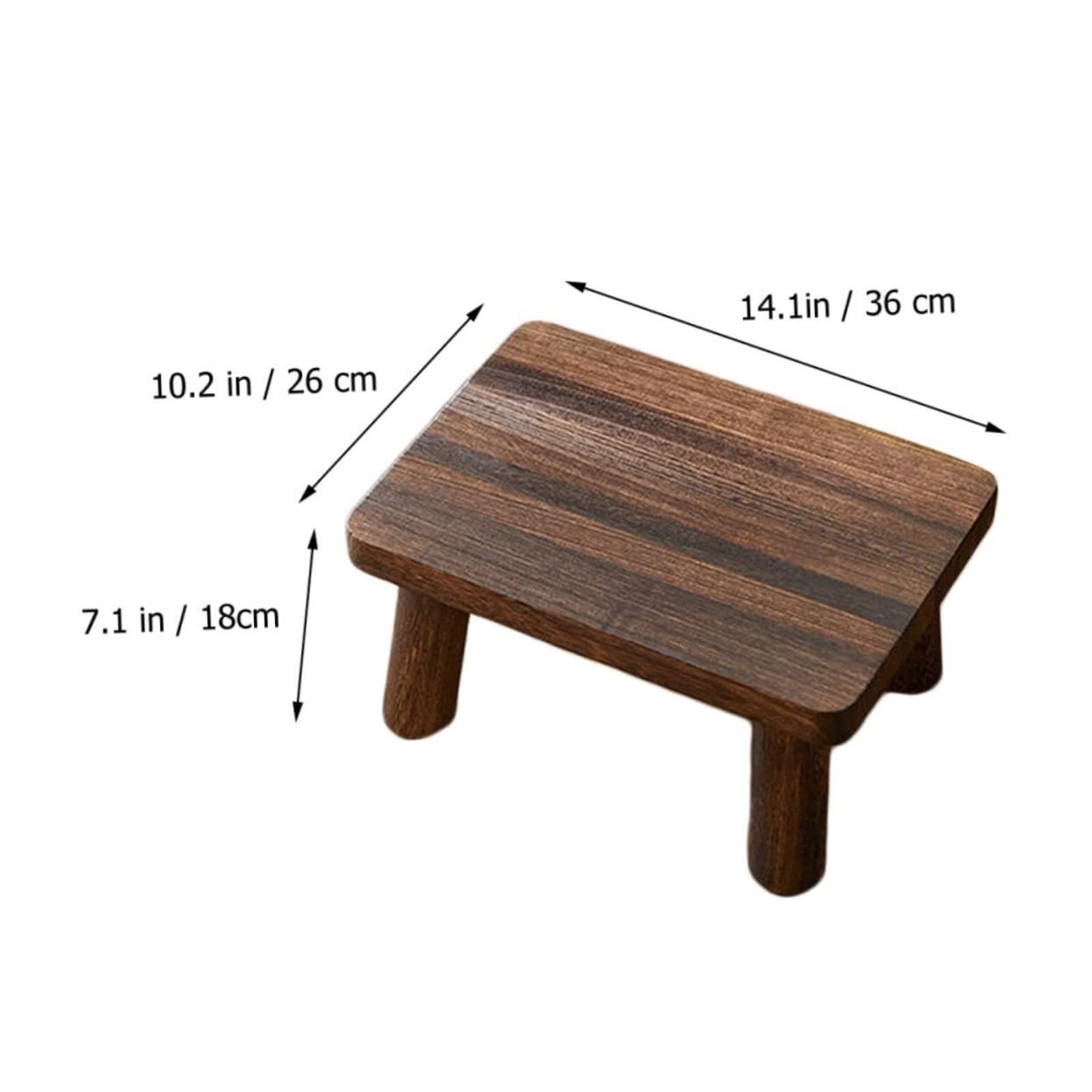 Taburete pequeño de Madera Maciza Vintage de Madera quemada Escalera