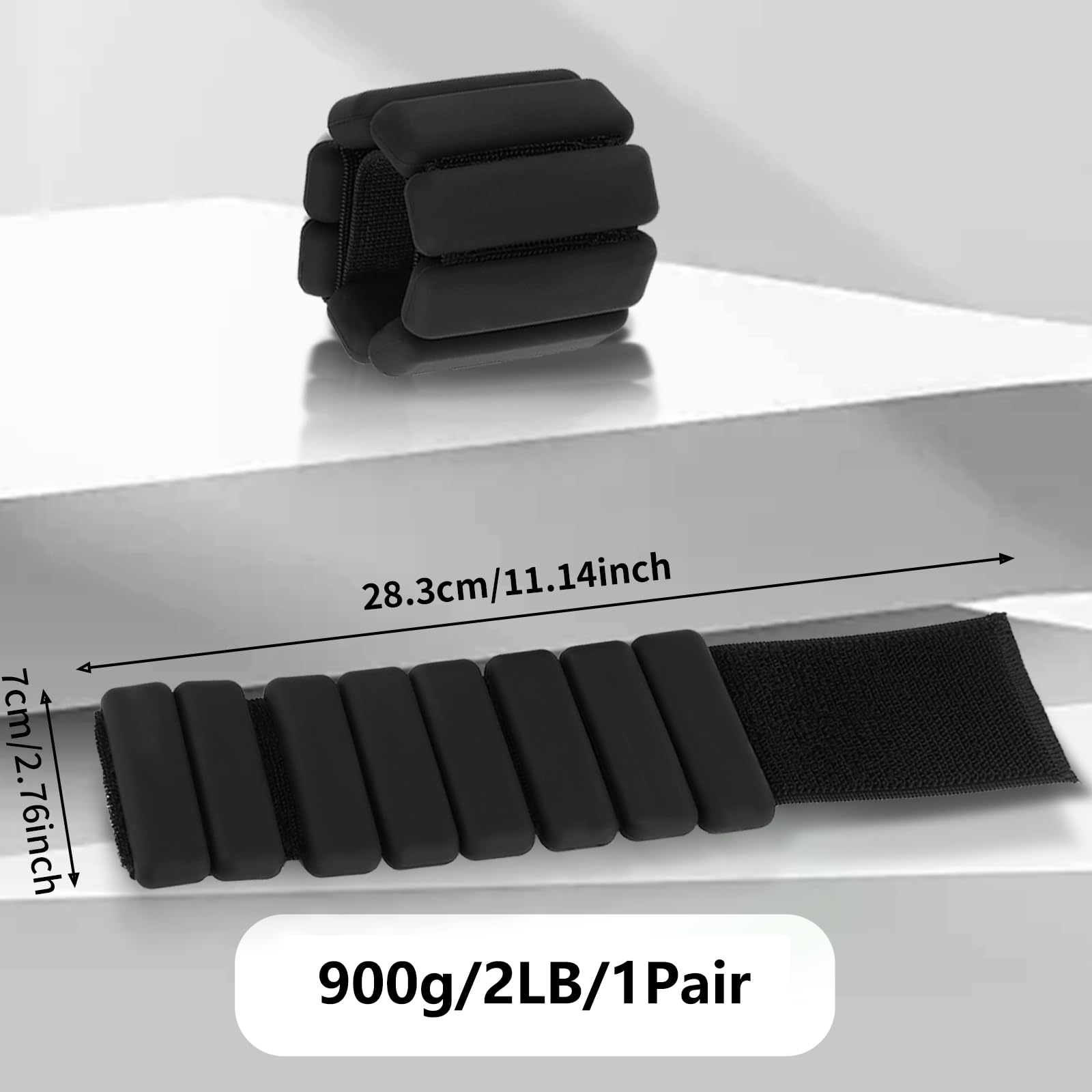 Pesi per Caviglia E Polso, Set Di 2, 0,5 Kg/0,9 Kg, Impermeabili