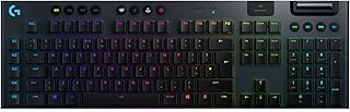 Logitech G915 LIGHTSPEED Wireless Mechanical Gaming Keyboard with low profile GL-Tactile key switches, LIGHTSYNC RGB, Ultra thin design, 30+ hours battery life - Black