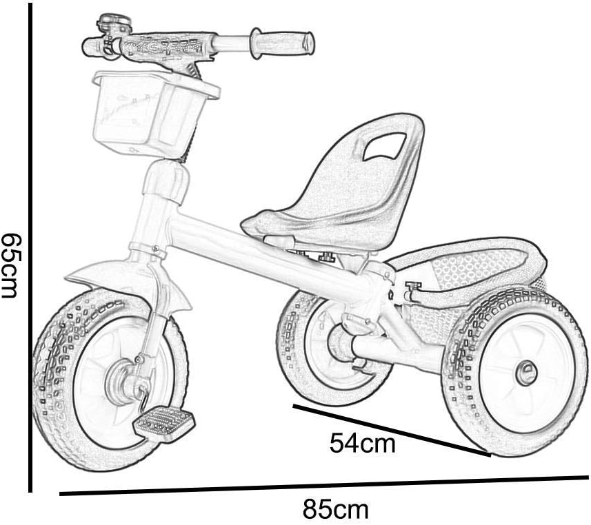 Tricycle Trike, Multifunctional Children's Tricycle Portable, Outdoor Tricycle for 2-5 Years Old Babies, 65x85x54cm (Color: Blue)