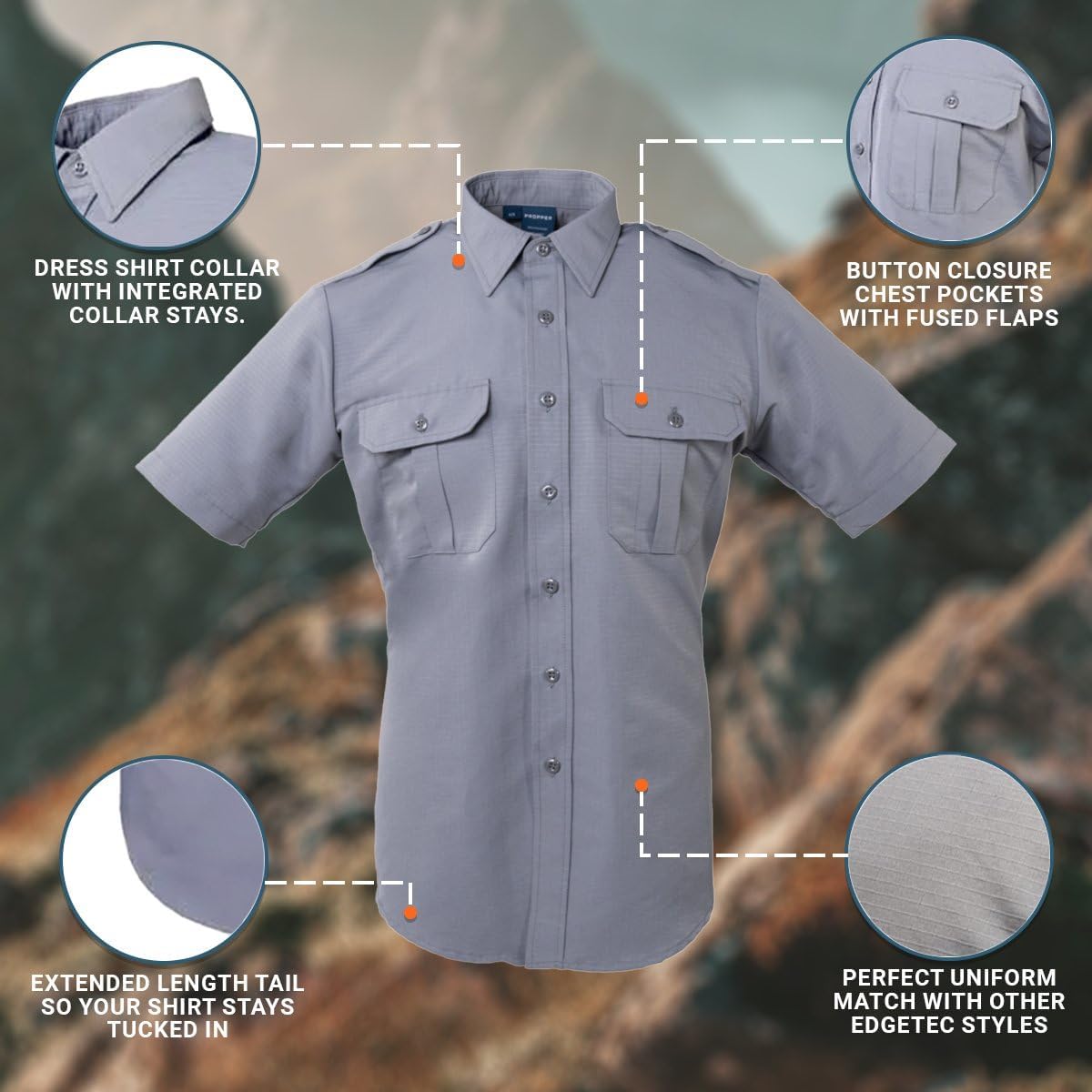Propper Mens Edgetec Tactical Short Sleeve Shirtdress Shirt
