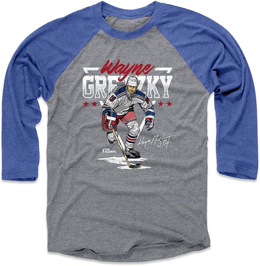 500 LEVEL Wayne Gretzky Shirt - Vintage New York Hockey Raglan Tee - Wayne Gretzky Triangle Name