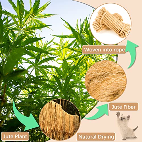 Rope For Cat Scratching Post - Barpot Natural Hemp Rope For Scratching Post Tree Replacement, 1/4 Inch Hemp Rope For Cat Tree And Tower (50Ft) #TOP3