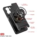 AELVOUX Vivo Y200E 5G / T3 5G Back Cover | Armor Camera Slider 360 Degree Rotating Finger Ring Holder Case with Bracket Stand Back Case Cover (Compatible with MagSafe Accessories) (Black) gallery image
