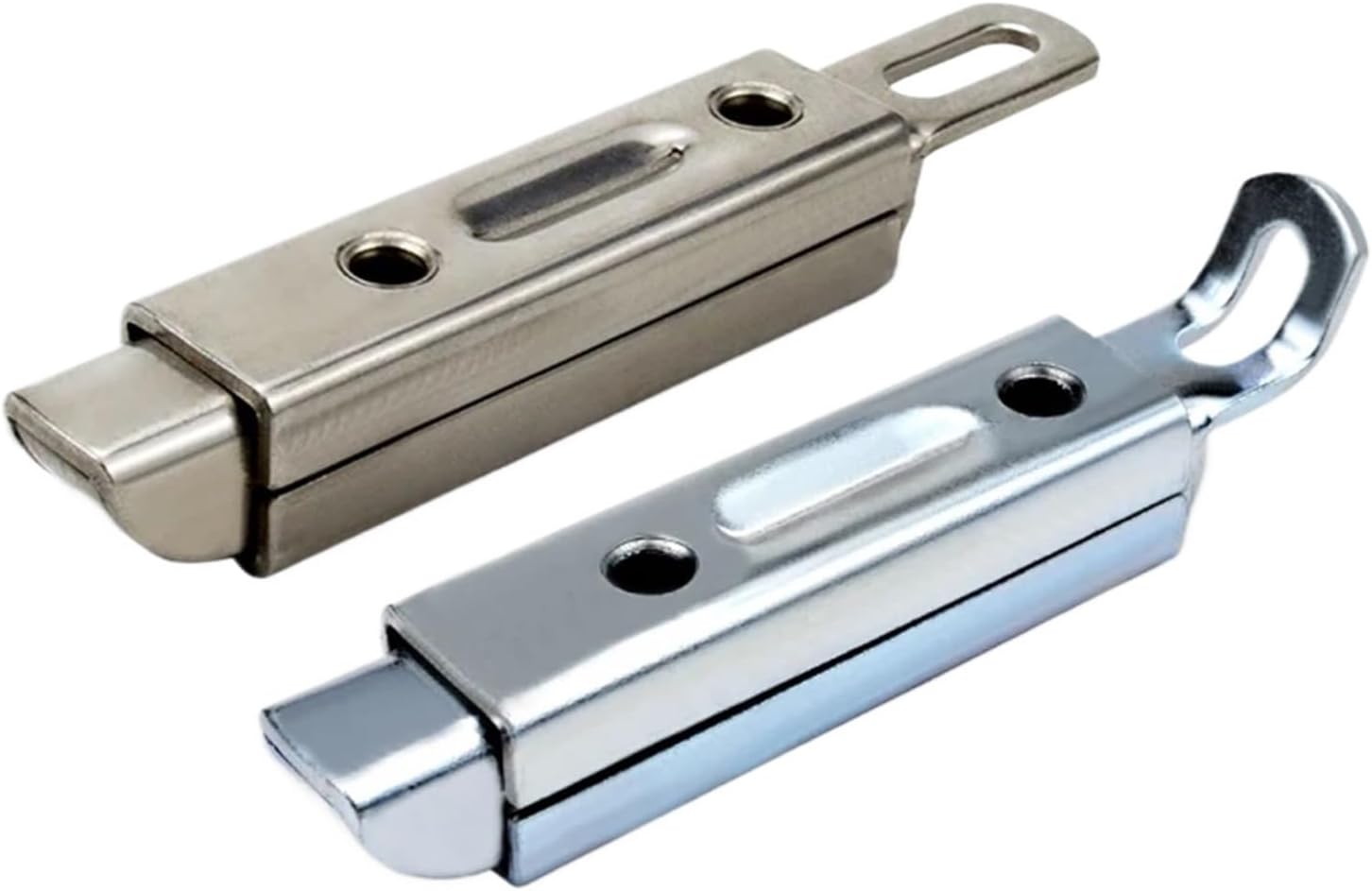 Latches Buckles Hardware Stainless Steel Slide Bolt Bathroom Bedroom Toilet Sliding Lock Latch 1Pcs(Iron,Curved)