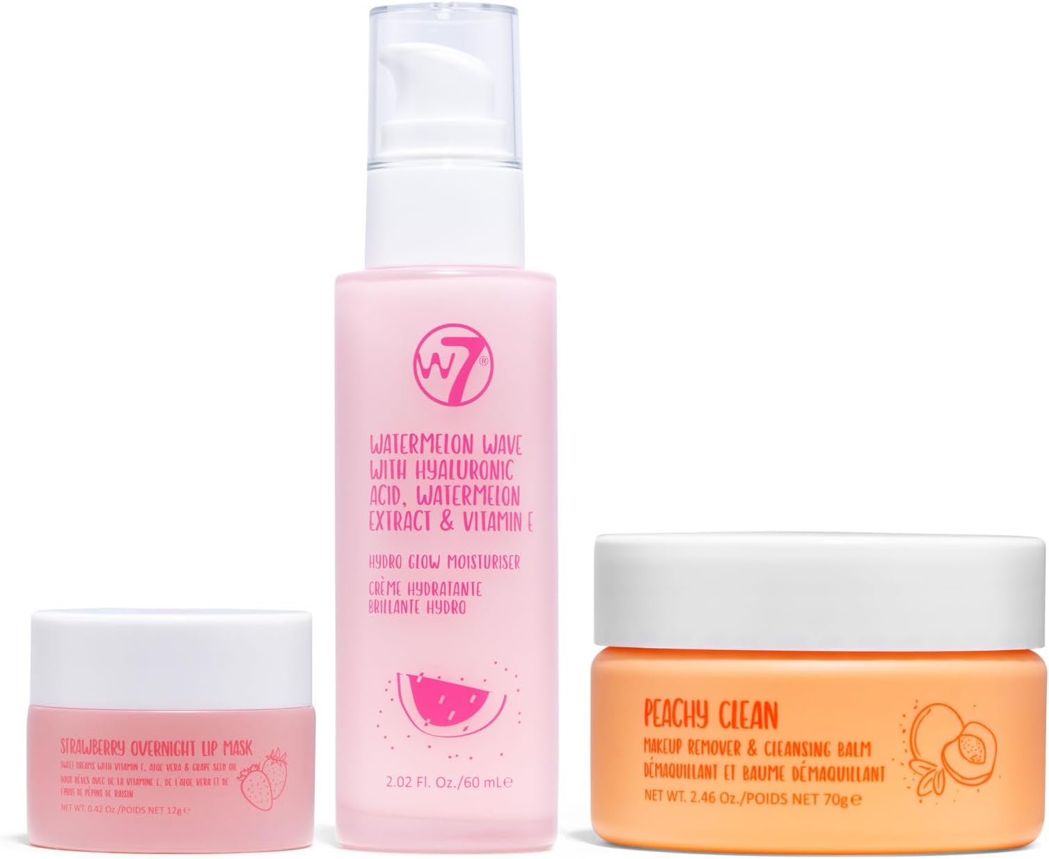 Peachy Clean Makeup Removal, Aftercare & Cleansing Set - Remove Makeup, Moisturise & Soothe Skin and Lips - Including Sweet Dreams Overnight Lip Mask and Watermelon Wave Hydro-Glow Moisturiser
