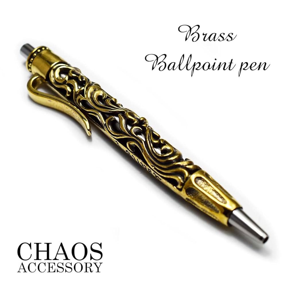 【アンティーク】 花柄彫刻 携帯用筆記具　金属製 Amazon | 真鍮製 アラベスク＆リリィー 唐草模様 百合の紋章