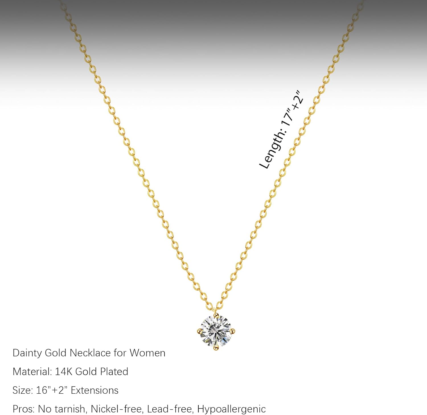 Diamond Pendant Necklace for Women, Dainty Gold Necklace 18k Gold Plated Paperclip Choker Necklaces Cute Open Oval Necklaces Simple Gold Necklace Jewelry Gifts for Women Trendy - Image 5