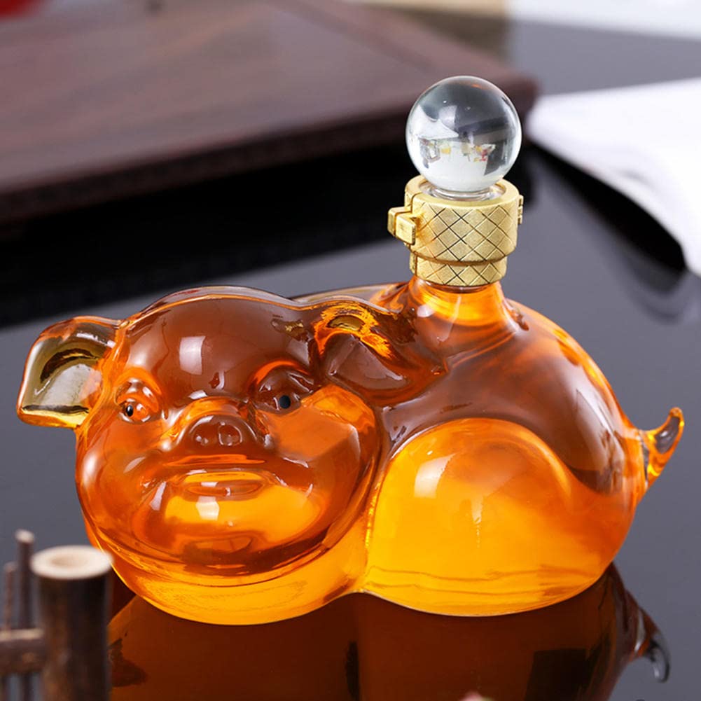 お値下げ！新品未使用❣️タッパーウェア　ワイングラスギフト Amazon.com | WMGoods, Zodiac Wine Bottle, Pig Shaped Wine