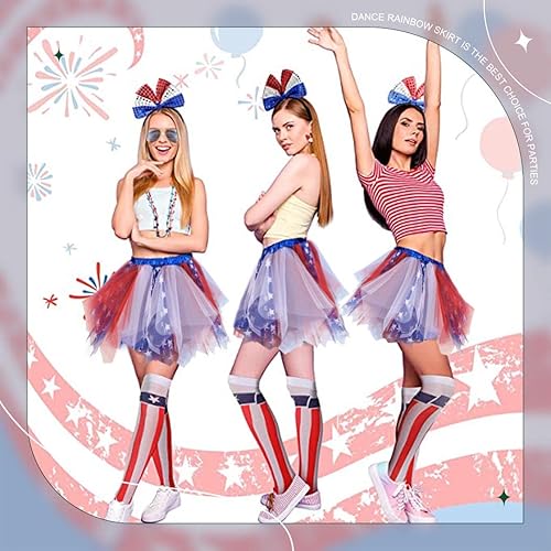 Miniatura 7 de Nicute Falda tutú para mujer, 4 de julio, color rojo, blanco y azul, con estrellas, divertida, patriótica, para fiesta del Día de la Independencia