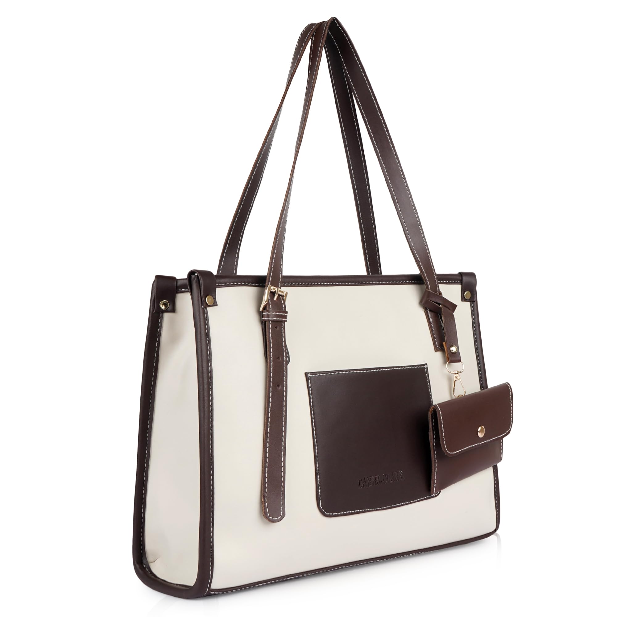 daniel clark Shoulder Tote Bag with Front Pocket and Detachable Pouch for Office- for Women & Girls-picture-52