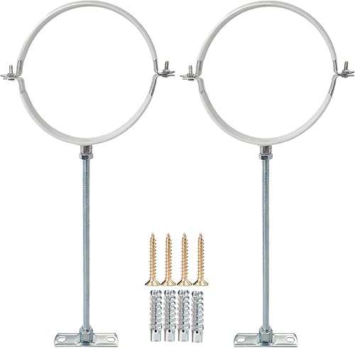 2 juegos de correas ajustables de 4 pulgadas, soporte de tubo de estufa de hierro galvanizado resistente, soporte de tubo de chimenea de soporte de