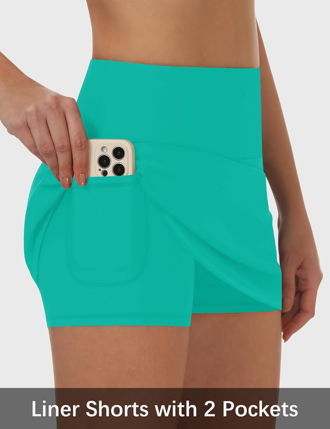 LouKeith High Waisted Swim Skirt Built-in Shorts Tummy Control Tankini Swimsuits Bathing Suit Bottoms for Women with Pockets