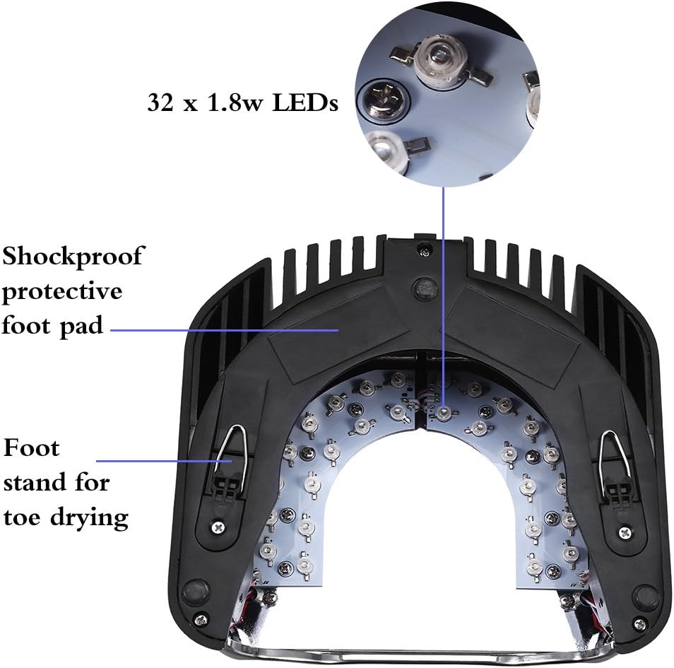 ZJchao 64W Nail Polish Dryer, LED Nail Lamp with Quick Curing, Rechargeable Smart Sensor, Professional Gel Nail Lamp for Home Salon