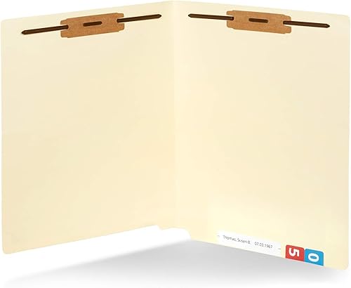 Blue Summit Supplies Carpetas de archivos de cierre de Manila pesadas de 14 puntos con pestañas finales, carpetas reforzadas de corte recto con 2