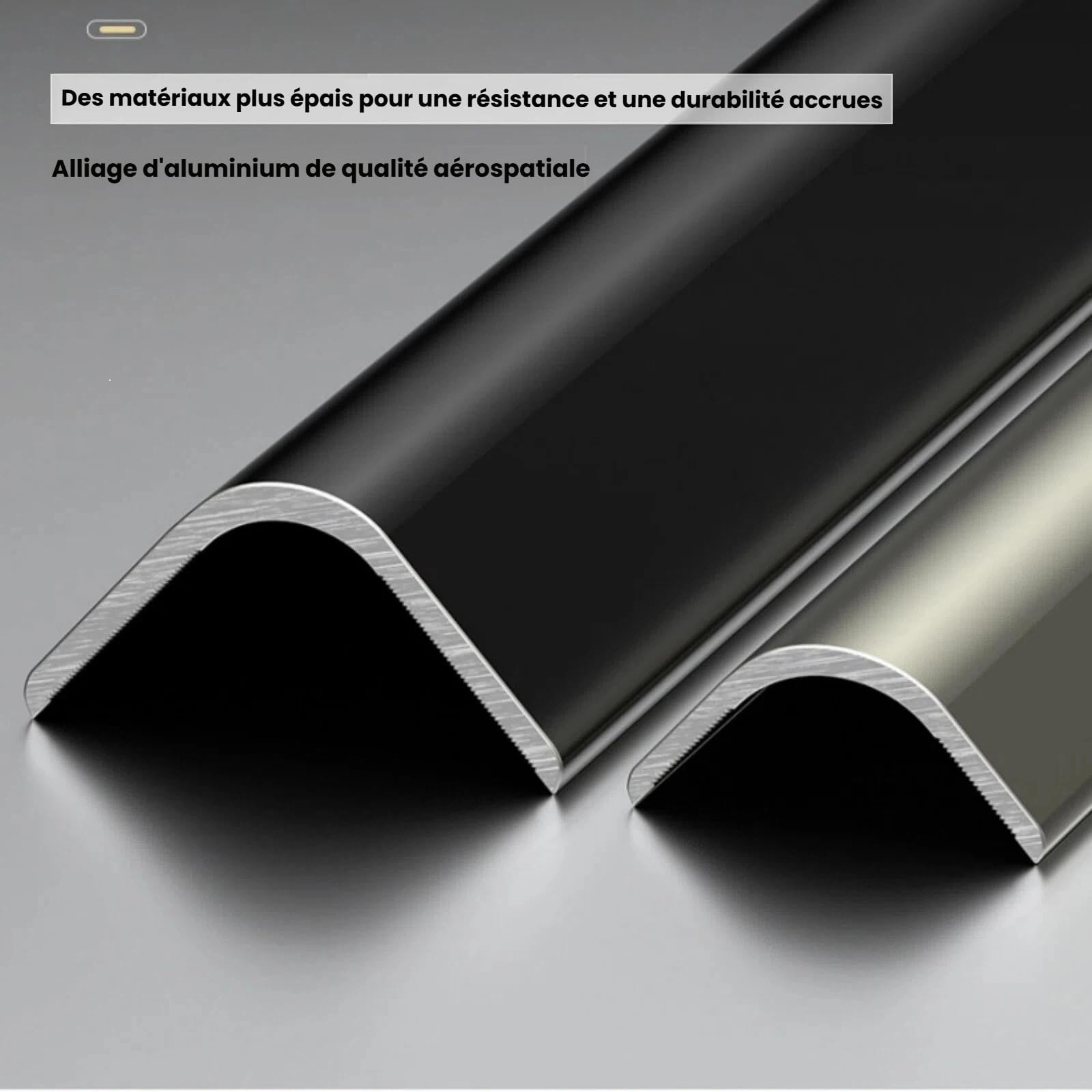 Profilé De Protection D’Angle en Aluminium 100 Cm – Lot De 3, Baguette De Finition pour Bords De Carrelage, Protection des Coins Mur Et Sol pour Salle De Bain Et Cuisine(Gray,20mm)