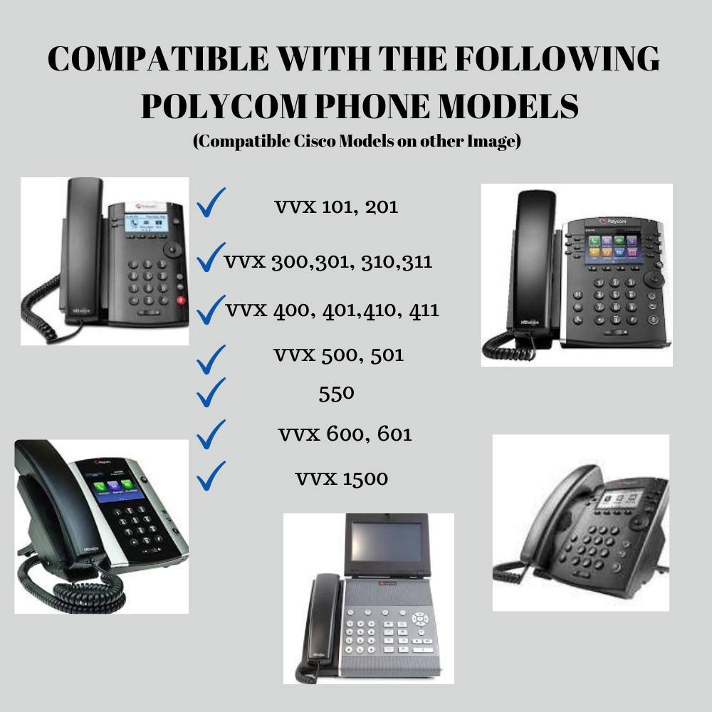 Alimentatore da 48 Volt | Adattatore di alimentazione compatibile con alcuni modelli VOIP VVX Polycom e Cisco Phone | CP-7941, 7942, 7945, 7960, 7960G, 7962, 7965, 7970G | Ricambio CP-PWR-Cube-3
