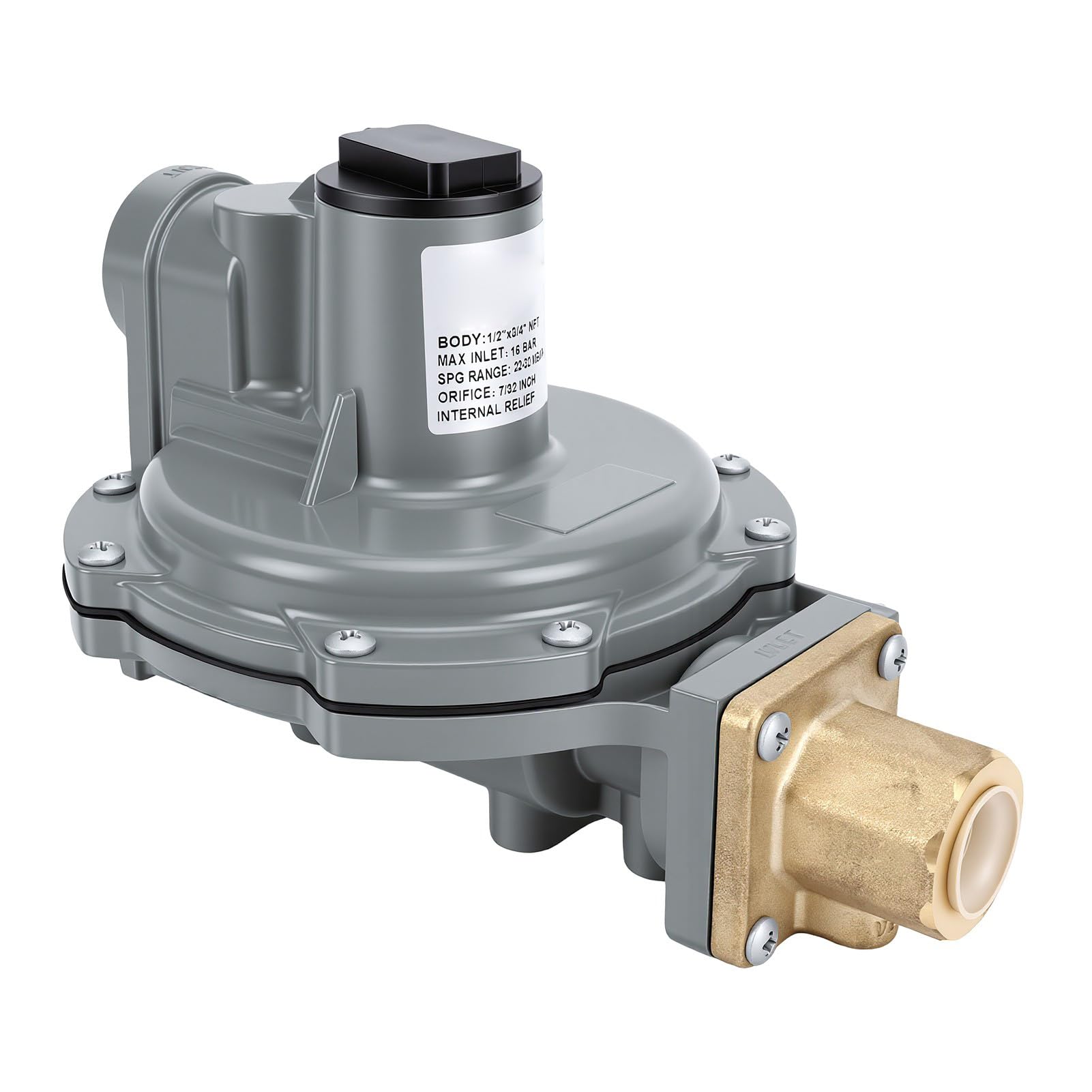 Fafeicy 2-stopniowy Regulator Gazu 1/2x3/4 FNPT