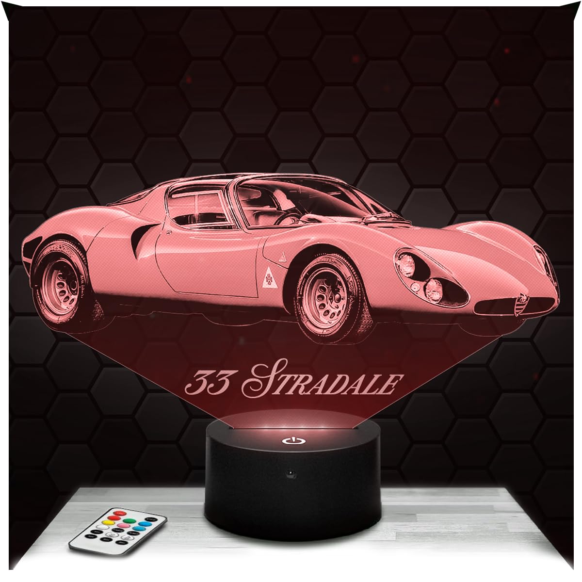 Lampephoto.fr - Car 33 Stradale Alfa R 3D Lamp, Gift idea Deco Supercar Sport Vehicle Tuning, Deco lamp Office Living Room Car 33 Stradale Alfa R. Christmas, Gift idea for 33 Stradale Alfa R Fan
