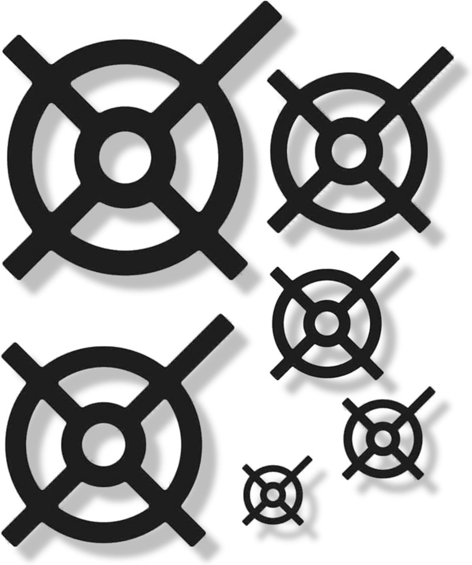 ShootingTargets7 Steel Target Magnetic Painting Stencils - 3/4/6/8/10/12 inch Bullseyes