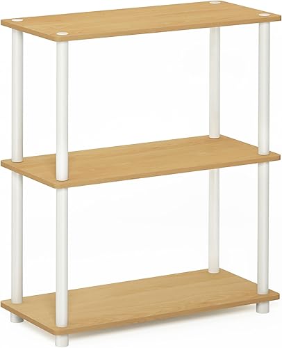 Miniatura 6 de Furinno TURN-N-TUBE Storage Shelves, 3-Tier Book Shelf, Corner Shelf, Toolless Open Shelves, for Organization and Storage, Living Room, Garage, Home
