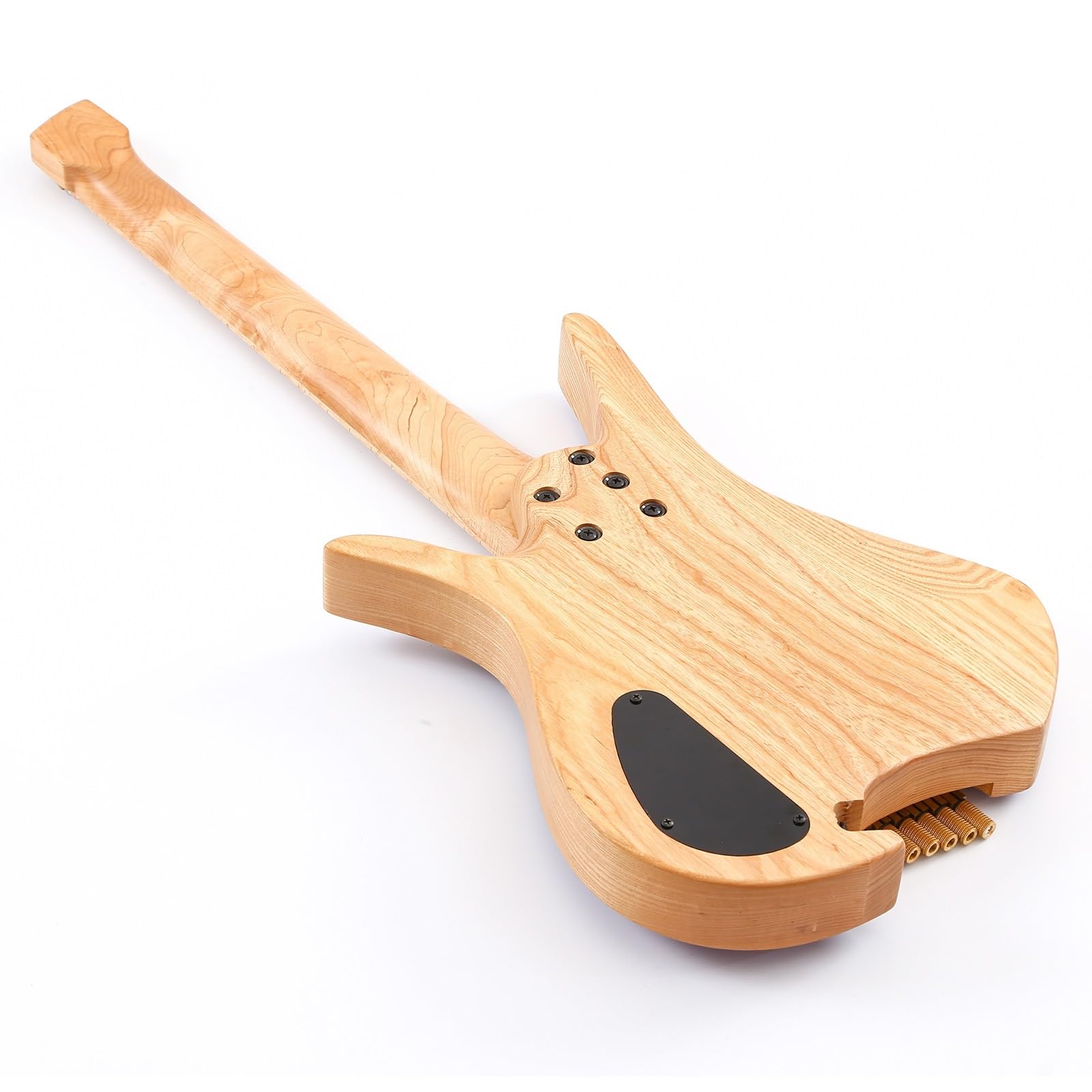 7-strunowa, bezgłowa elektryczna gitara podróżna ze stali nierdzewnej, drewno jesionowe z okleiną z klonu płomienistego Początkujący Bezgłowy Gitara Elektryczna