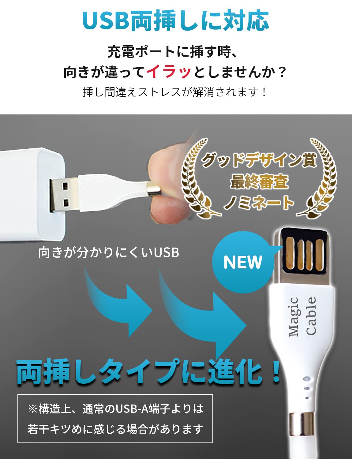540°回転自在！どの端末もパチッと充電！超進化マグネット収納ケーブル！ 540°回転自在！どの端末もパチッと充電！超進化マグネット収納