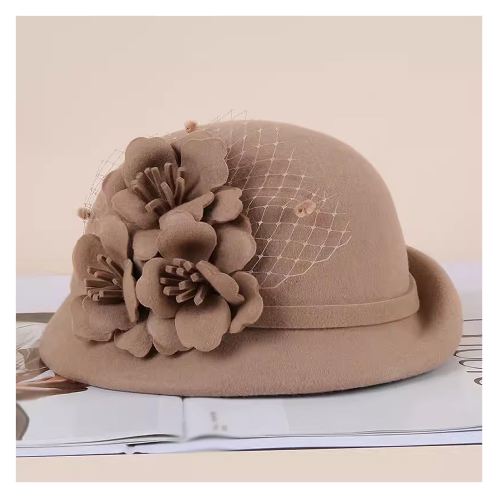Chapeau de pêcheur béret femme laine chaude casquette visière hiver D