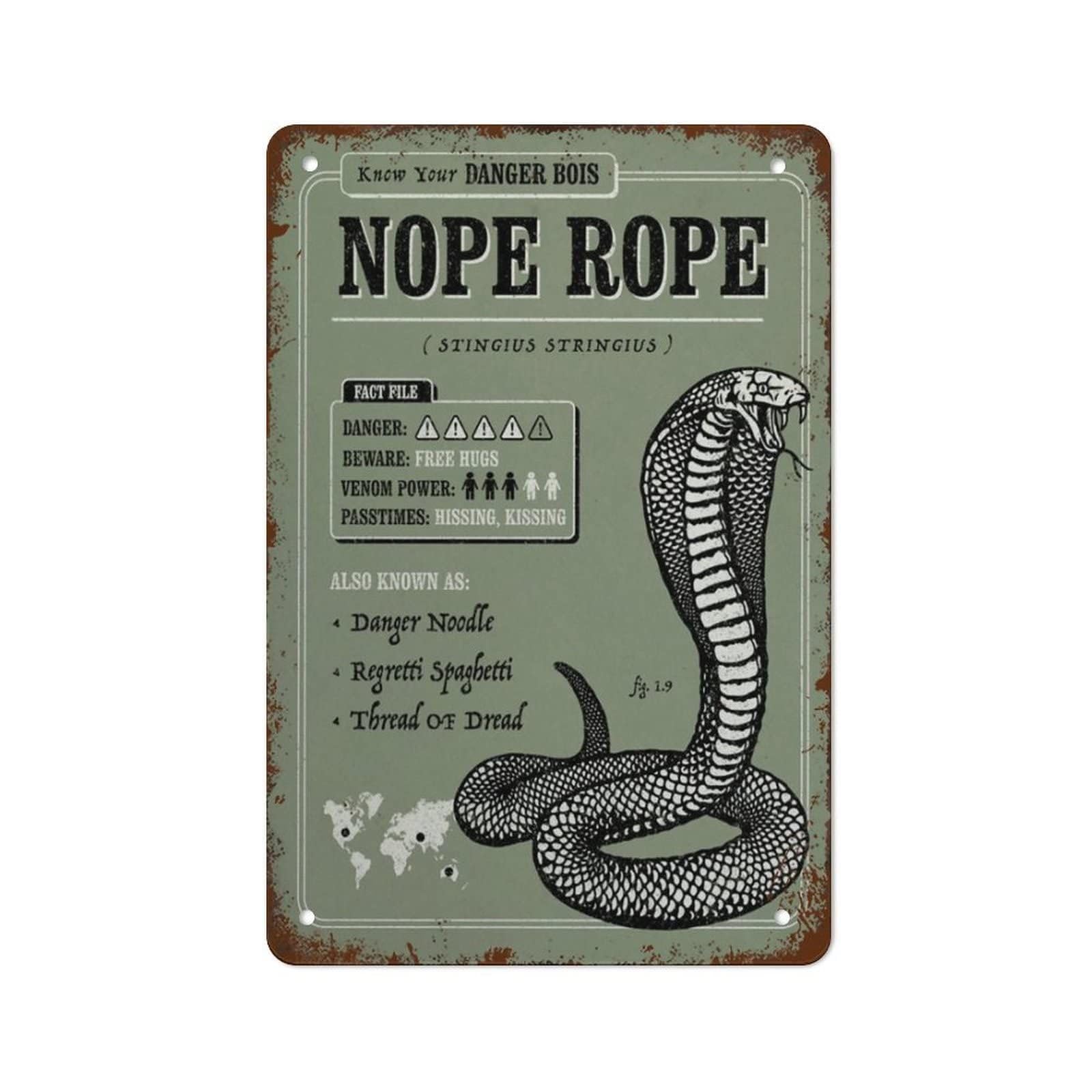 PKNVKZIDK Vintage Funny Snake Sign Rustic Metal Tin Wall Decor With Humorous Quote For Man Cave Garage Reptile Lair Decor 8 X 12 inch