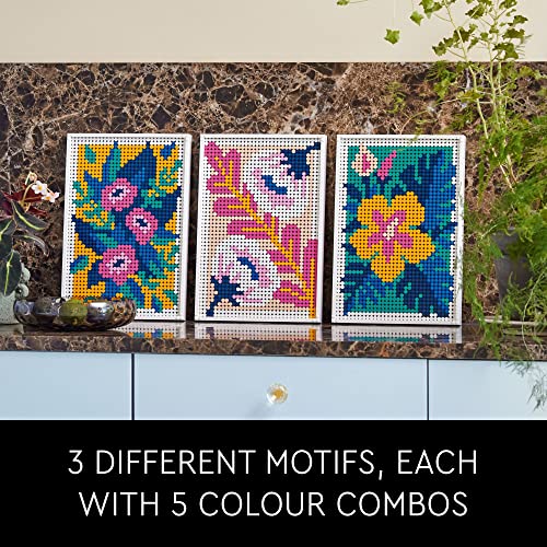 Image of LEGO Art Floral Art 31207, 3in1 Flower Pictures, Wall Art Decoration Building Set, Arts and Crafts Kit, Creative DIY Activity, Beautiful Home Decor, Gift Idea for Adults, Men, and Women