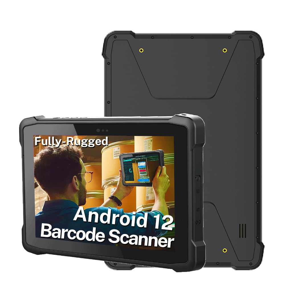 T10A-2D Industrial Rugged Tablet Android 12, 700 Nits, Sunlight Readable,2D Barcode Scan,10.1 inch Rugged Tablet PC for Warehouse, Outdoor Work
