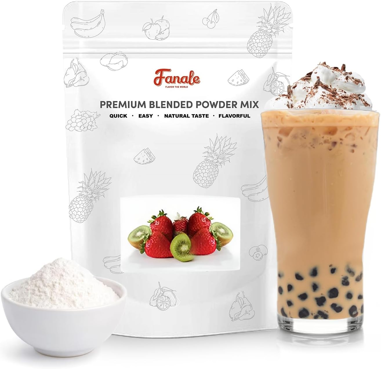Fanale Premium Non-Dairy Creamer Bubble Tea Flavoring Powder | Perfect for Baking, Smoothies, Desserts and Drinks | Instant Flavoring Powder for Boba Milk Tea - 2.2 Pounds (Pack of 1)