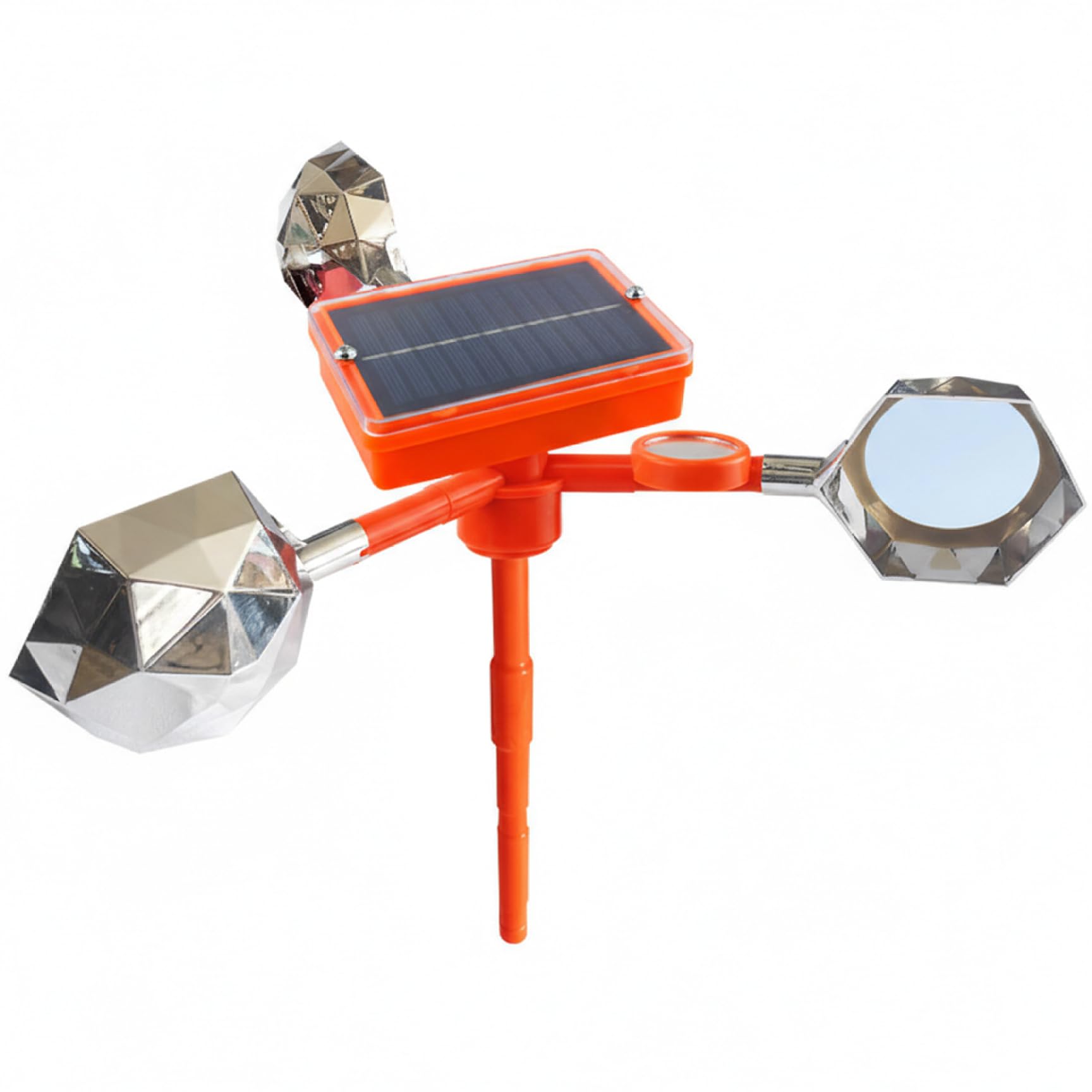 Repelente de palomas solar con alarma de voz regulable y reflectores ópticos