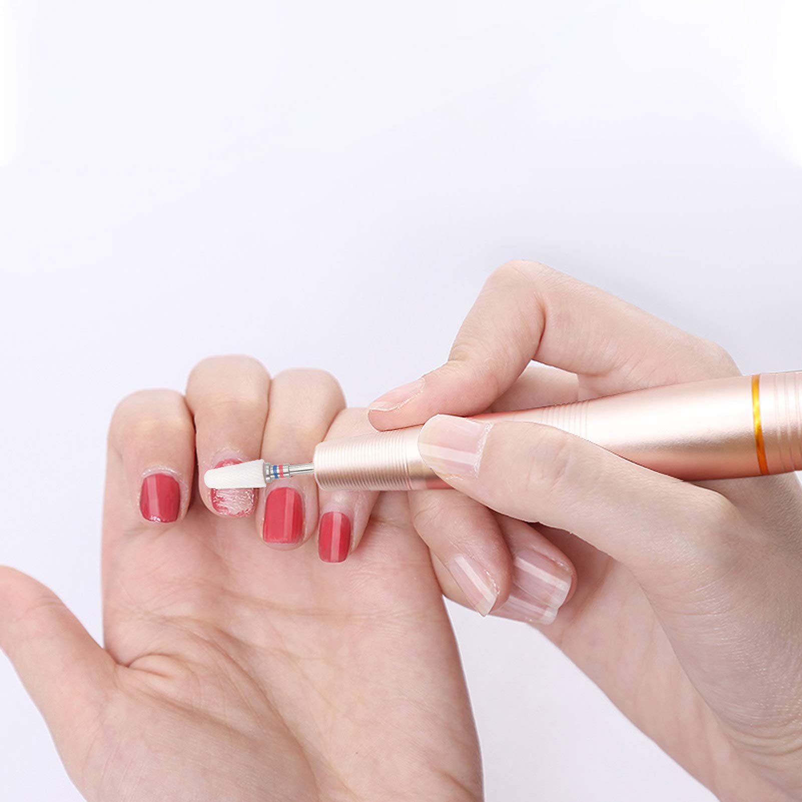 minkissy 10piezas Cabezal Lijado De Cerámica Para Brocas De Uñas Accesorios Para Manicura Color Aleatorio Compatible La Mayoría De Taladros De Uñas