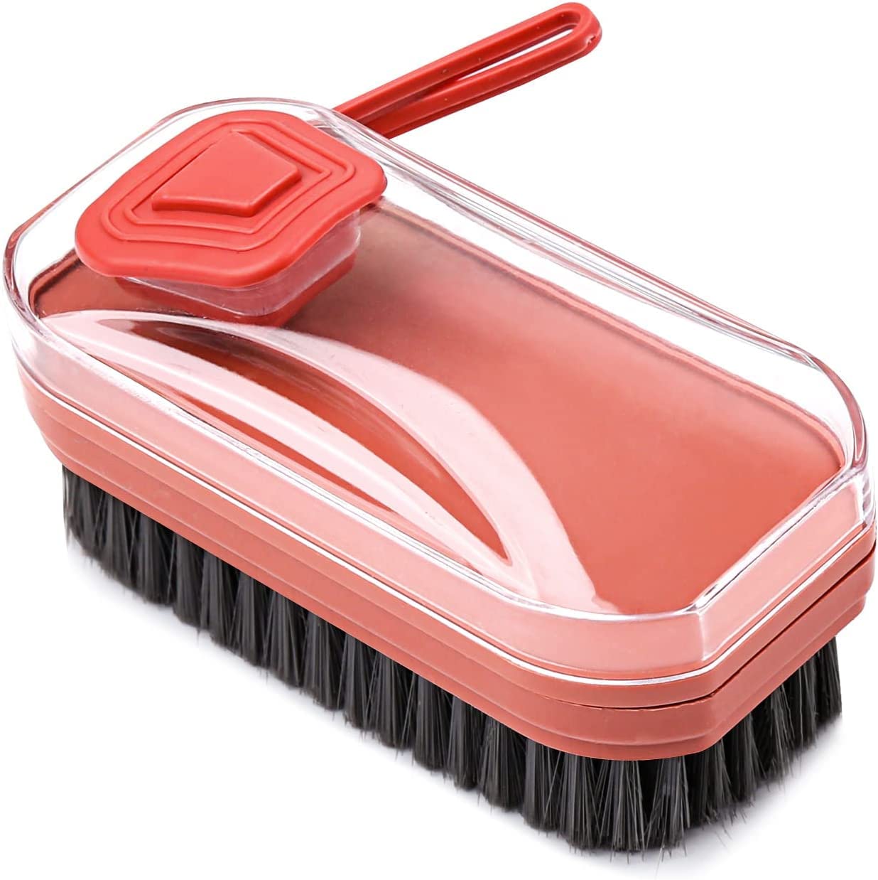 TURBID Household Multi-Function Hydraulic Cleaning Brush, 2-in-1 Automatic Liquid Adding Soft Bristles Washing Brush, Suitable for Washing Shoes (Orange)