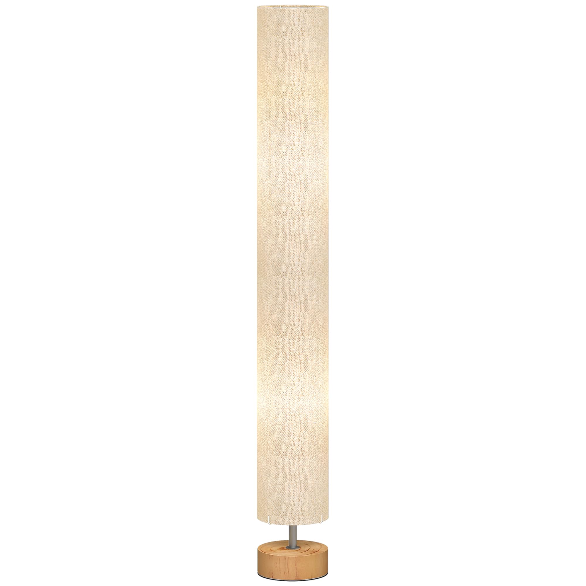 Homcom Grey Led Floor Lamp With 3000K/4500K/6500K Colour Temperatures, - Yes - Wood, Metal, Fabric