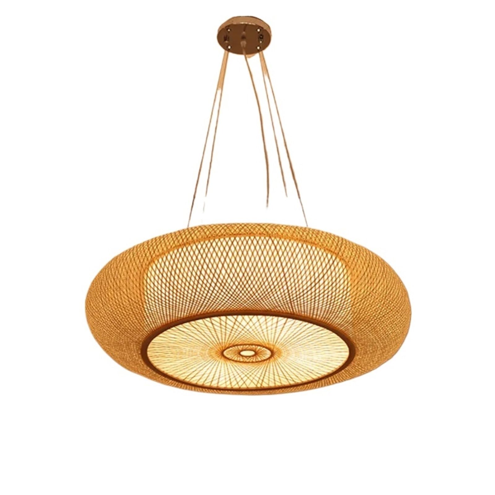 Lampenschirm LED-Pendelleuchte im Landhausstil, Durchmesser 40 cm, kreative Bambus-Kunst-Pendelleuchte, Kronleuchter, Restaurant, Teehaus(3668-D80CM)