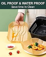 Vista 3 de Forros de papel desechables para freidora de aire de 79 pulgadas 100 piezas a prueba de aceite impermeable antiadherentes para freidora de aire