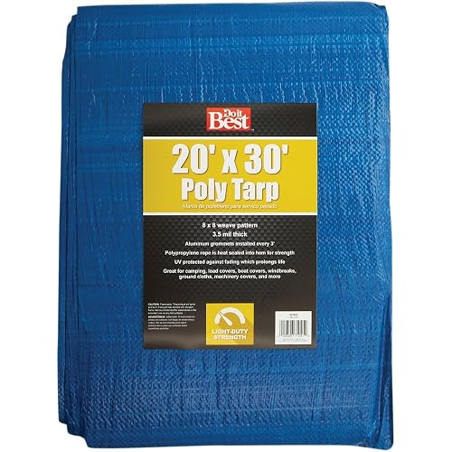 Do It Best Tarpaulin 767904 - Waterproof, UV Resistant Blue Tarp - 20X30