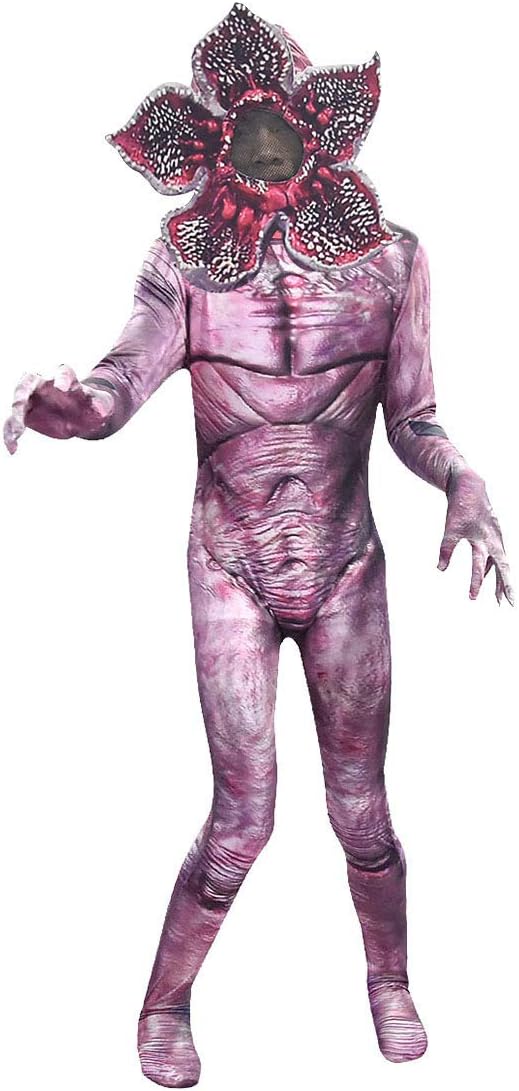 CRAZY GOTEND Men's Halloween Scary 3D Chomper Print Jumpsuits Cosplay Skinny Funny Catsuits Bodysuits M