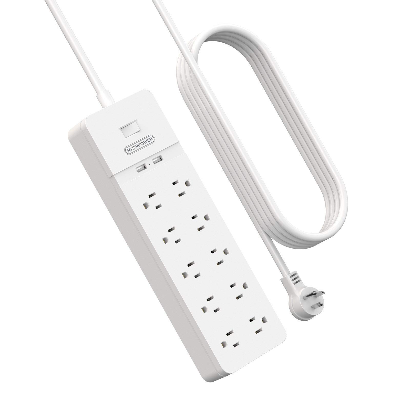 Buy Power Strip with Long Cord, NTONPOWER 15Ft Extension Cord Flat Plug